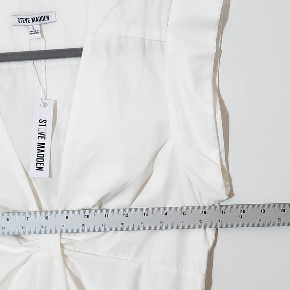 Steve Madden White Cotton A-Line Mini Dress Size Large NWT