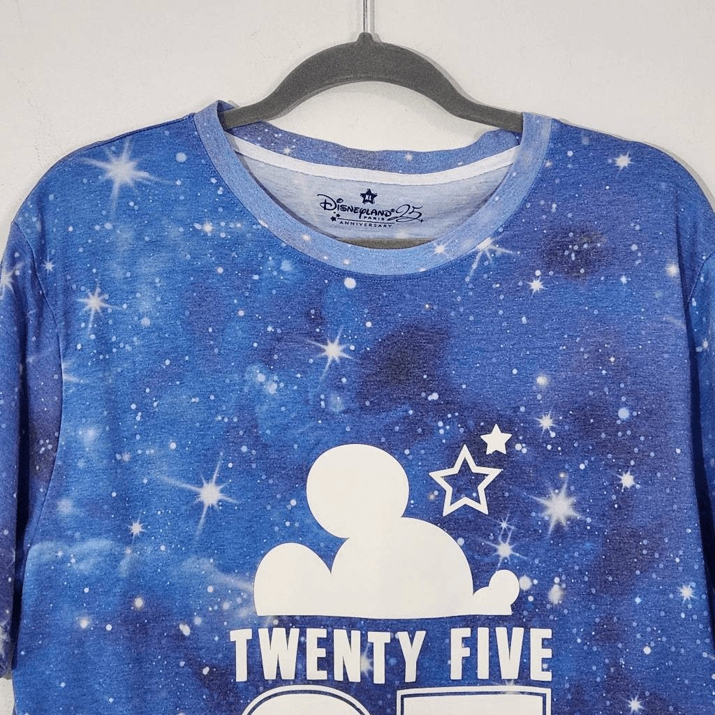 Disney Blue Universe Disneyland Paris Anniversary T-Shirt Size XL Disney T-Shirt