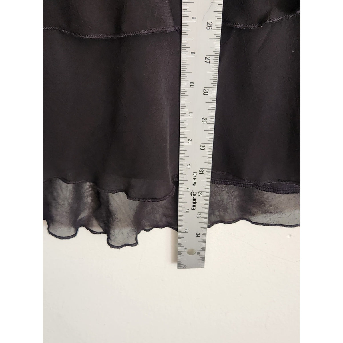 Thirty Thirty Black Sheer Long Sleeve Ruffle Trim Mini Dress Size Medium