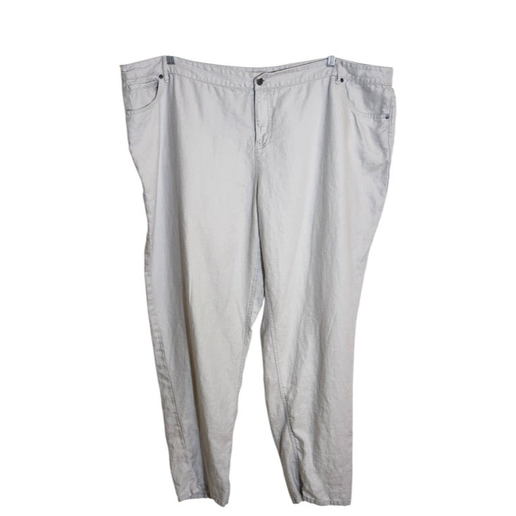 J. Jill Light Gray Linen Pants Size 28W