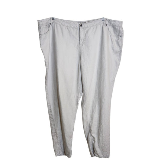 J. Jill Light Gray Linen Pants Size 28W