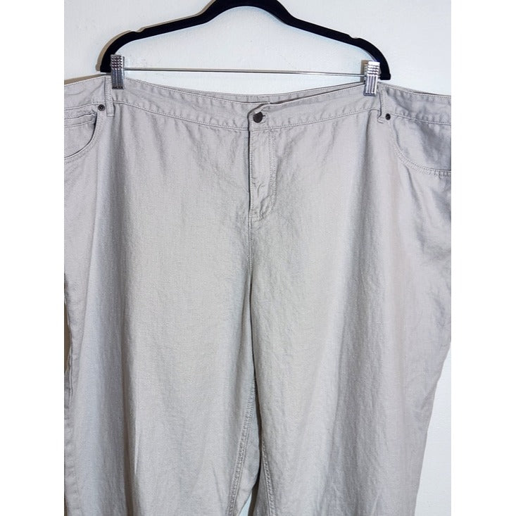 J. Jill Light Gray Linen Pants Size 28W
