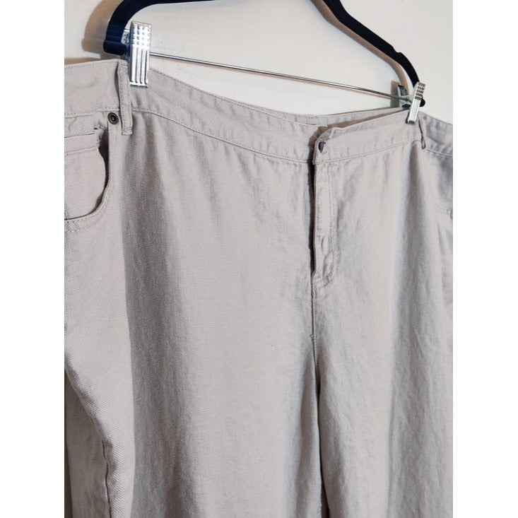 J. Jill Light Gray Linen Pants Size 28W