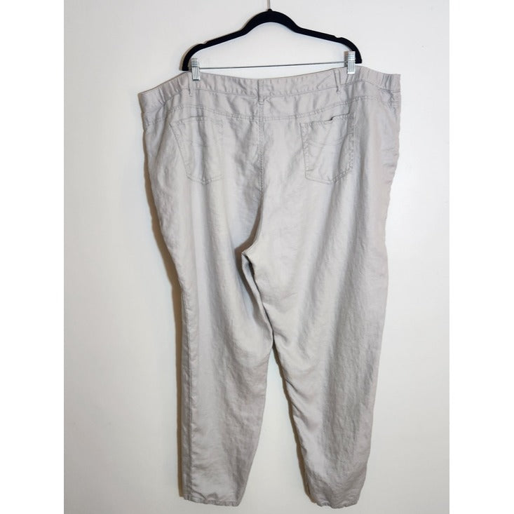 J. Jill Light Gray Linen Pants Size 28W