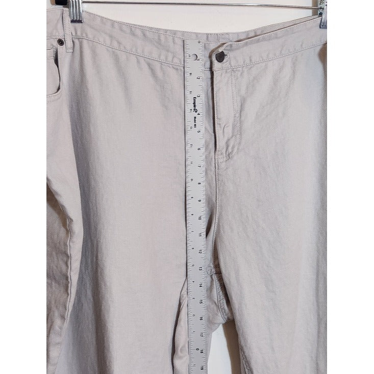 J. Jill Light Gray Linen Pants Size 28W