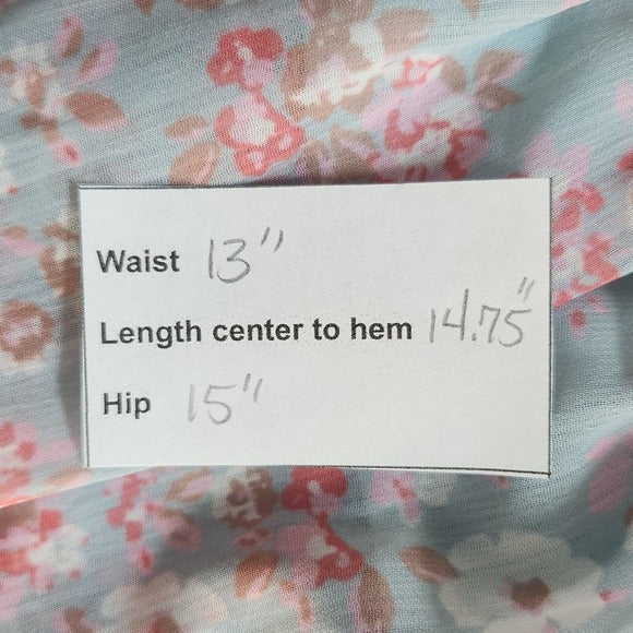 Altar'd State Blue Floral Smocked Mini Skirt Size Large Ruffle Mini Skirt, New