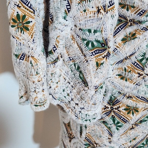 Solitaire Women's Embroidered Blouse Size Large Solitaire Multi-Color Boho Top