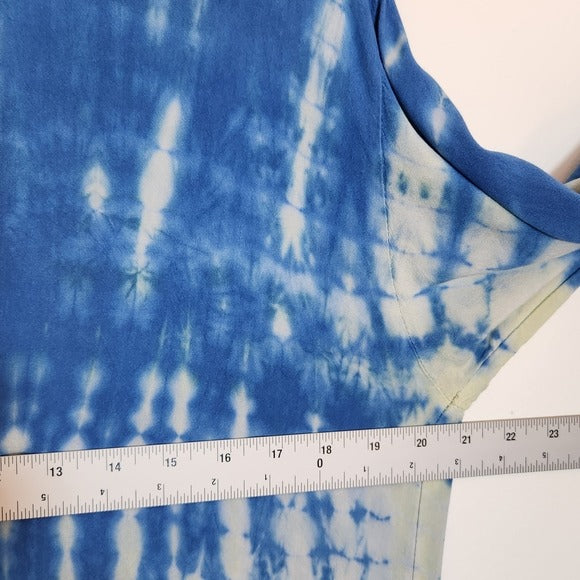Folk Religion Blue Tie-Dye Kimono One Size