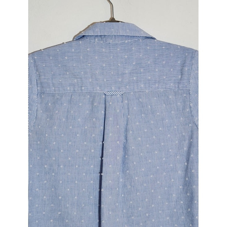 Draper James Blue and White Pinstripe Sleeveless Button-Down Shirt Size 8
