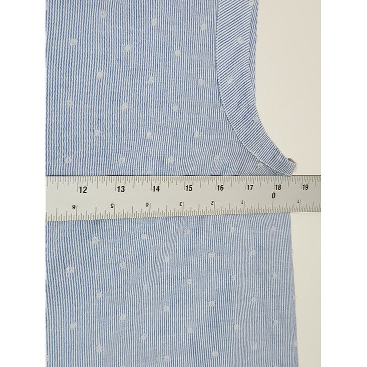 Draper James Blue and White Pinstripe Sleeveless Button-Down Shirt Size 8
