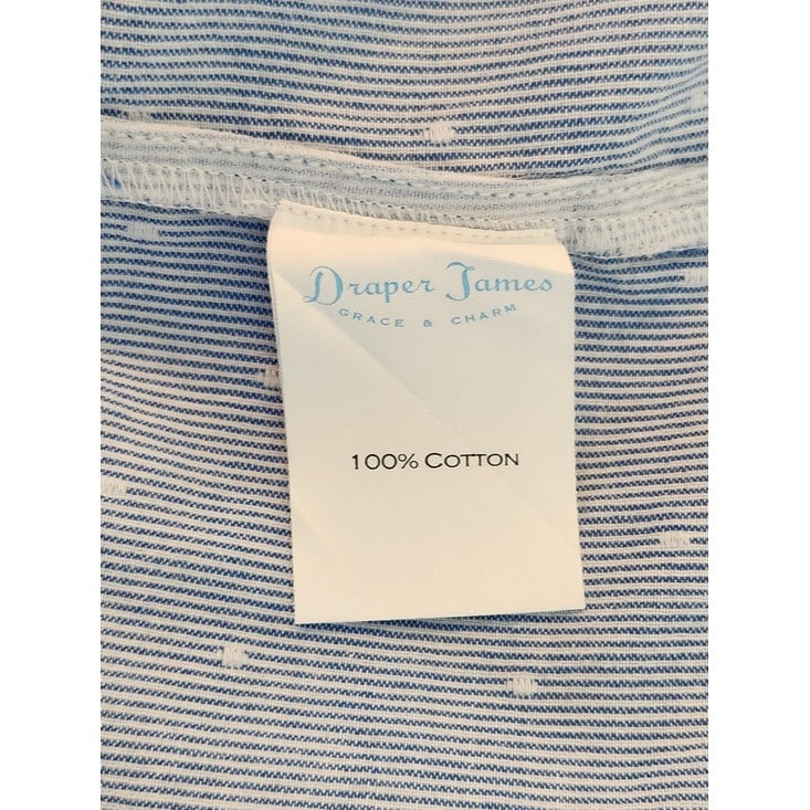 Draper James Blue and White Pinstripe Sleeveless Button-Down Shirt Size 8