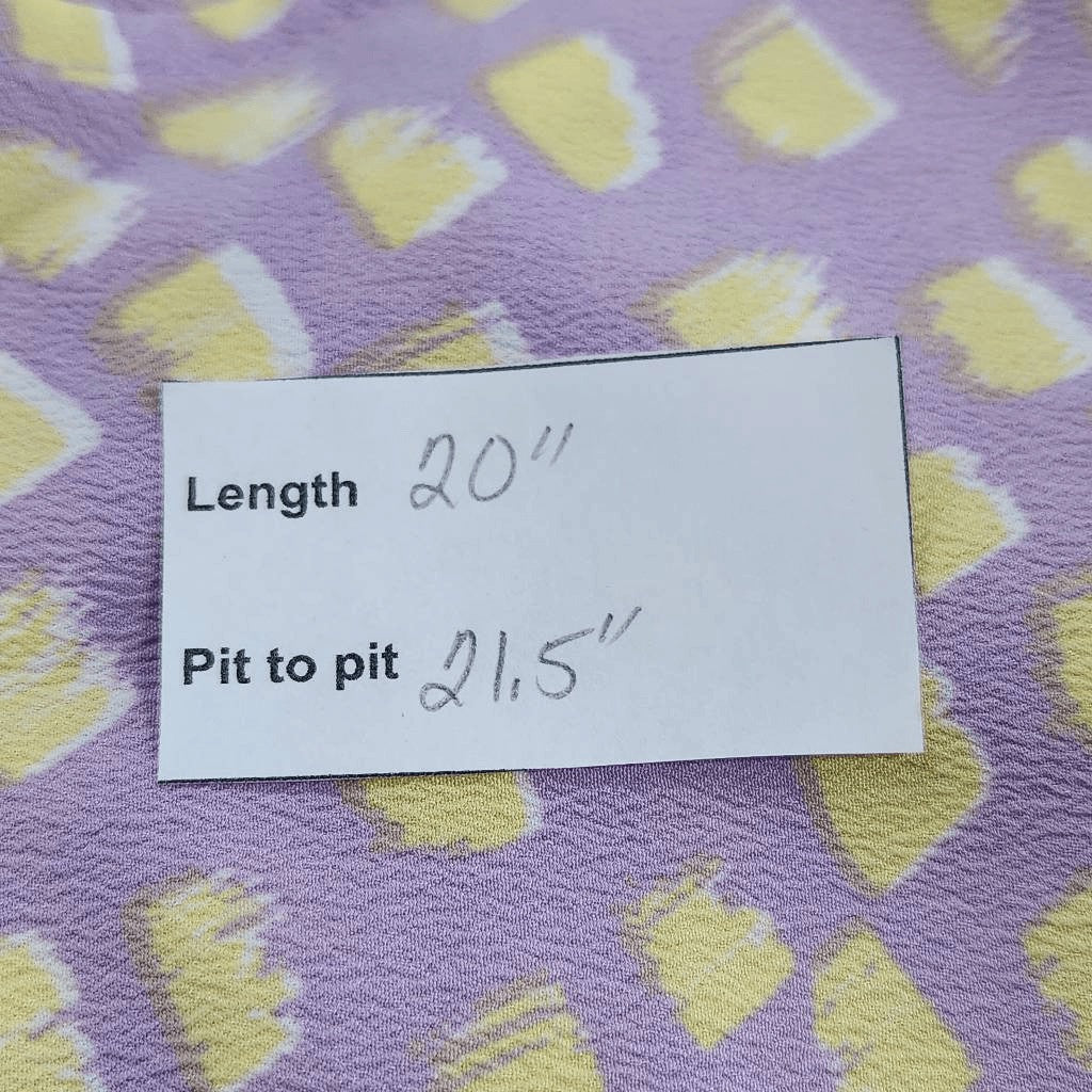 Vero Moda Purple Yellow Print Blouse NWT Size XL Petite Light Purple V-Neck Top