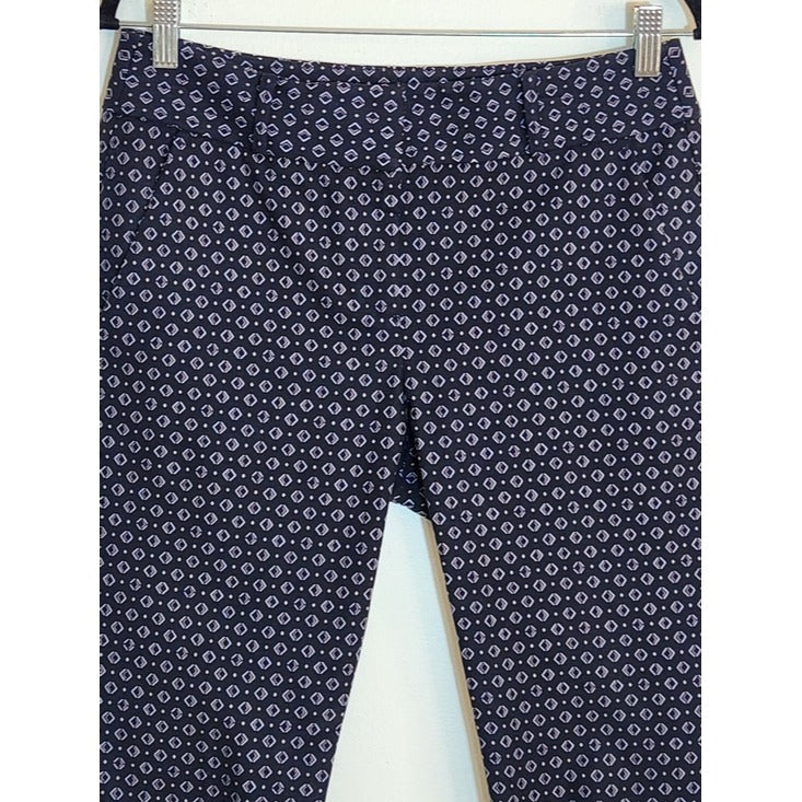 LOFT Navy Print Marisa Skinny Ankle Pants Size 4
