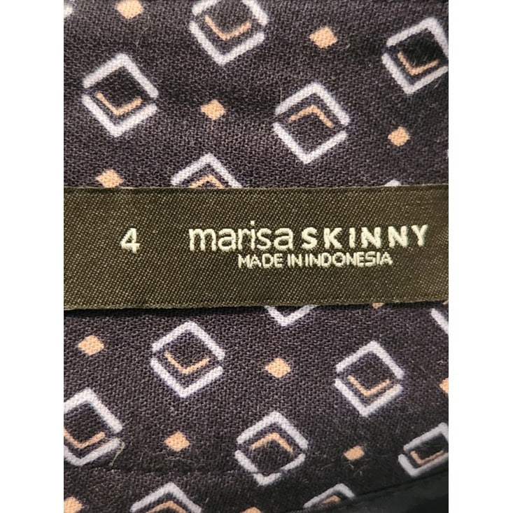 LOFT Navy Print Marisa Skinny Ankle Pants Size 4