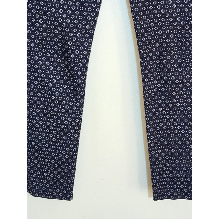 LOFT Navy Print Marisa Skinny Ankle Pants Size 4
