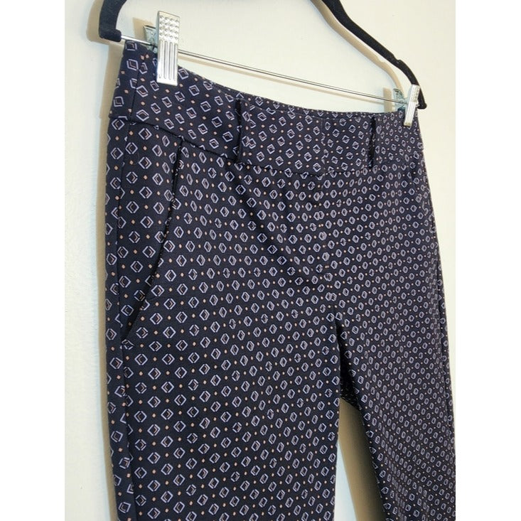 LOFT Navy Print Marisa Skinny Ankle Pants Size 4