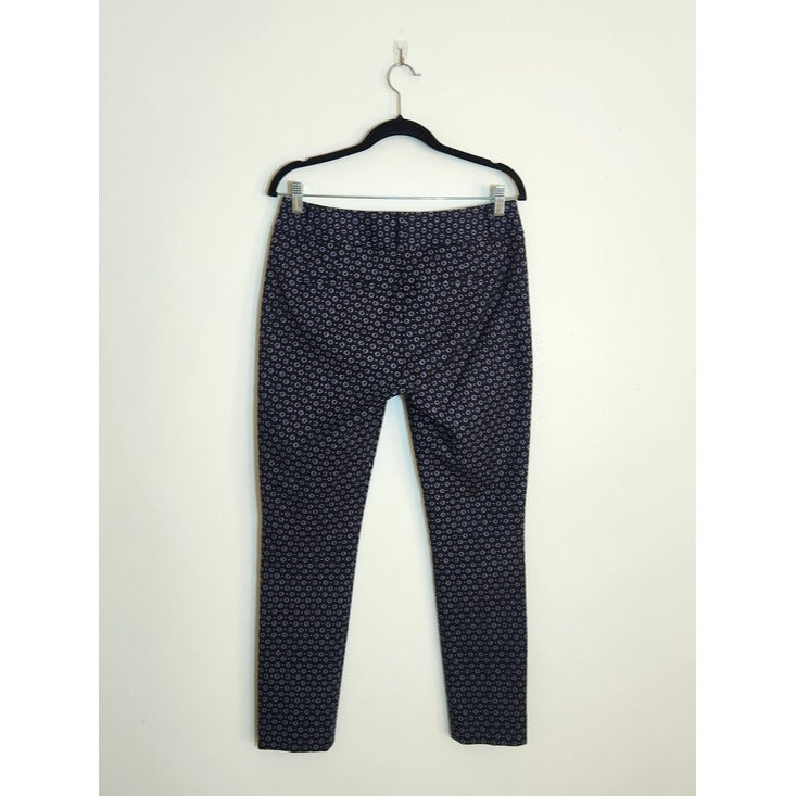 LOFT Navy Print Marisa Skinny Ankle Pants Size 4