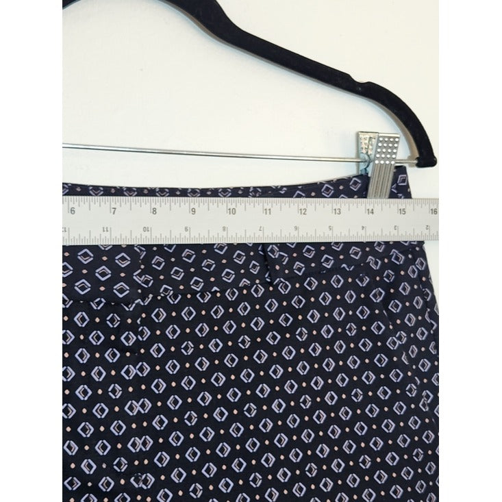 LOFT Navy Print Marisa Skinny Ankle Pants Size 4