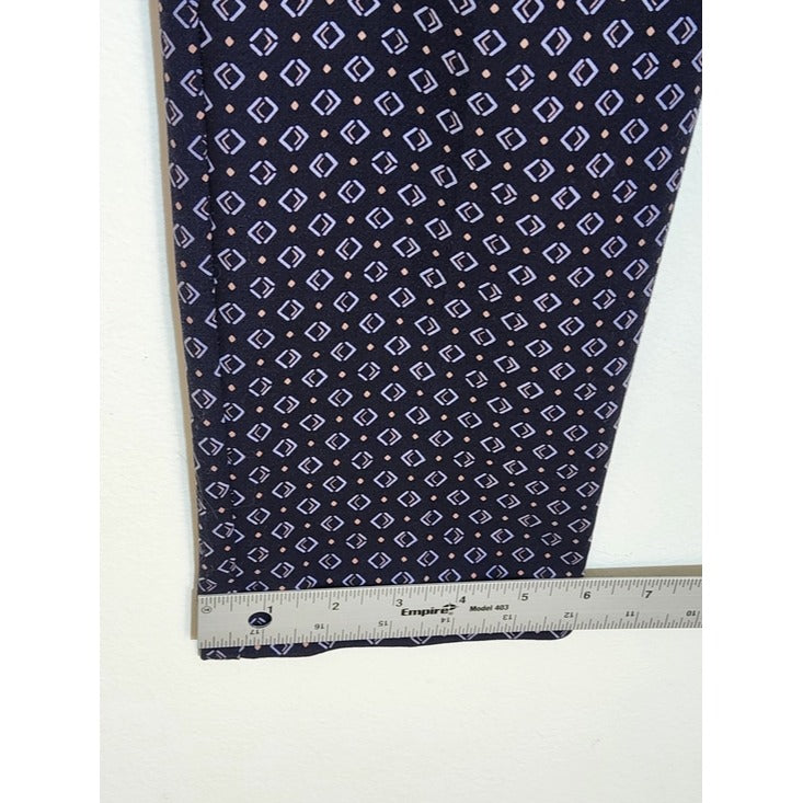 LOFT Navy Print Marisa Skinny Ankle Pants Size 4