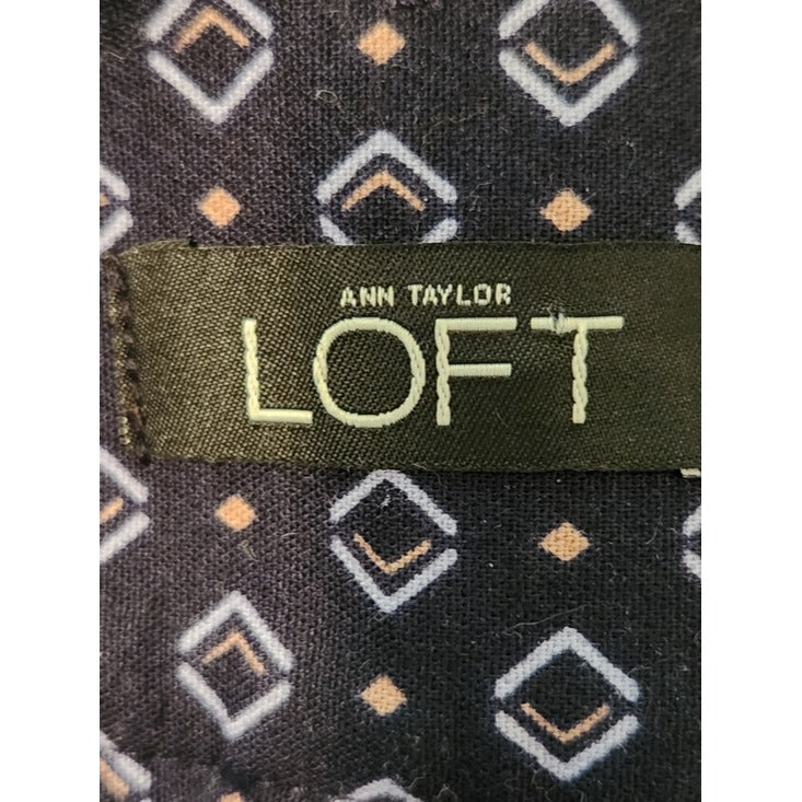 LOFT Navy Print Marisa Skinny Ankle Pants Size 4