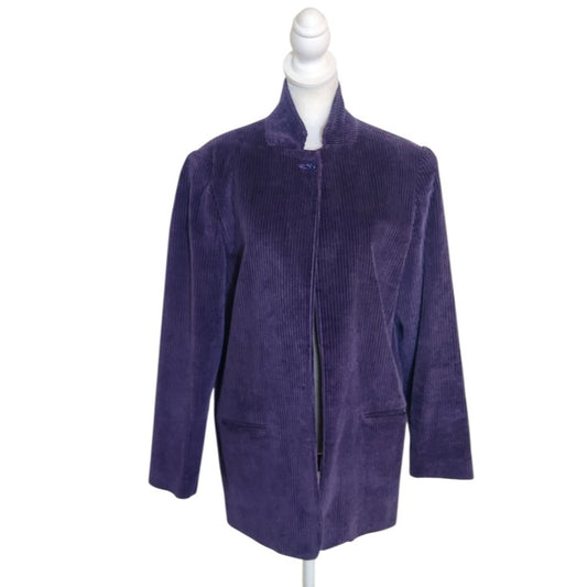 MM Cohn Purple Vintage 90s Velvet Corduroy Blazer Size 10