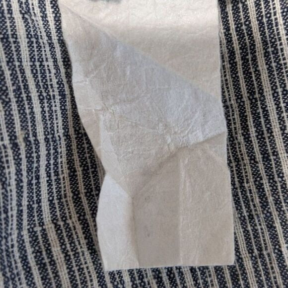 2Hearts Navy Striped Blouse with Bell Sleeves Size Medium Striped Boho Top