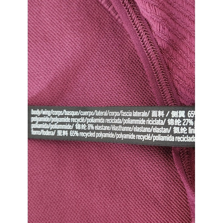 Pink Active Burgundy Plum Ribbed Sports Bra Size Medium