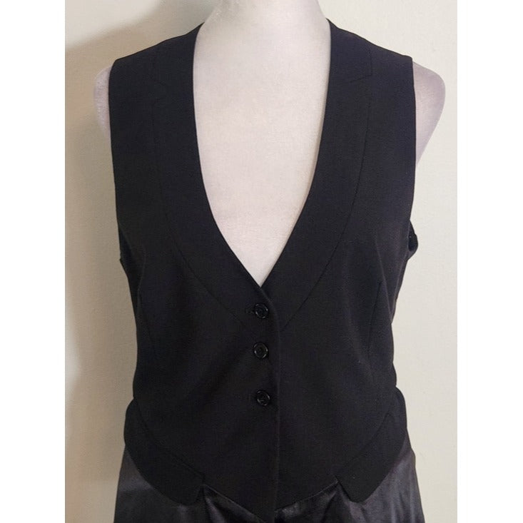 BCBGMaxAzria Black V-Neck Vest Size Small