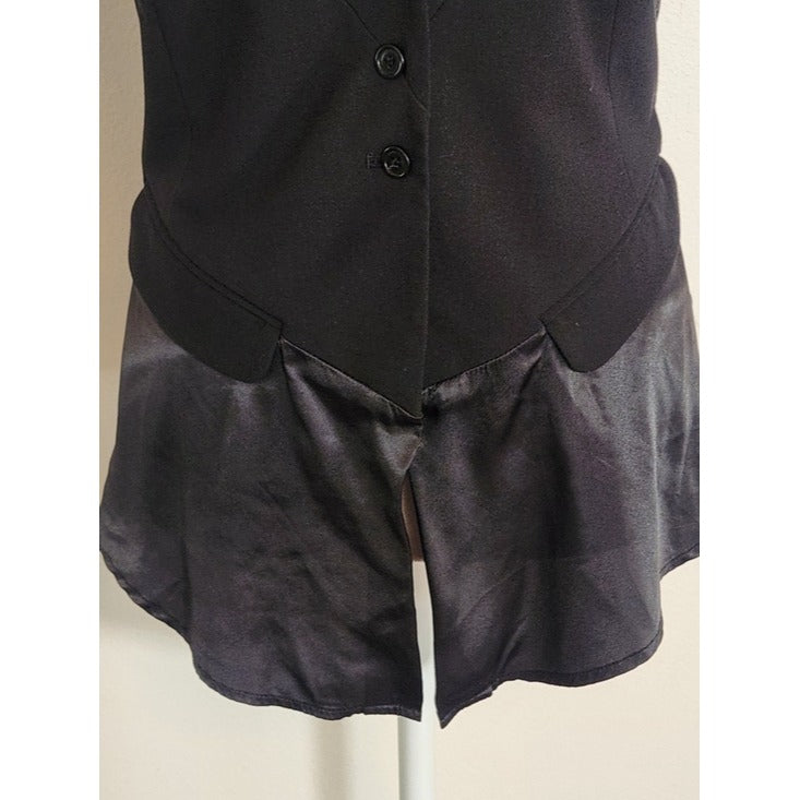 BCBGMaxAzria Black V-Neck Vest Size Small