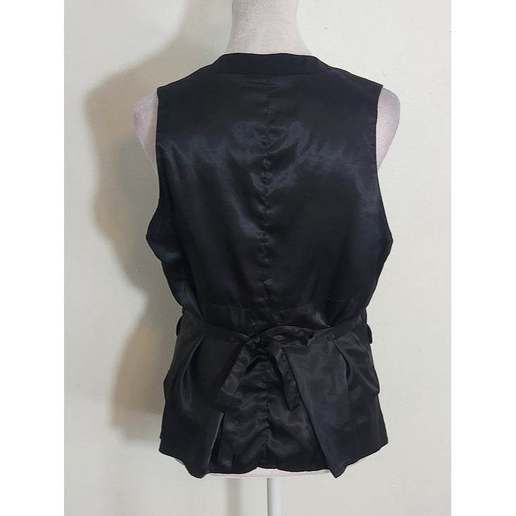 BCBGMaxAzria Black V-Neck Vest Size Small