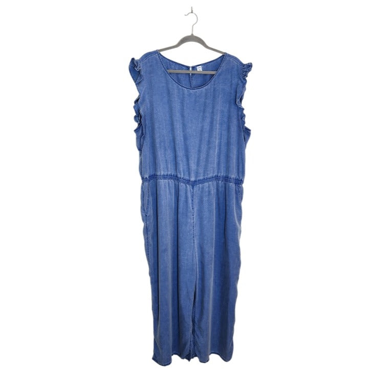 Old Navy Sleeveless Cropped Chambray Wide Leg Jumpsuit Size XXL