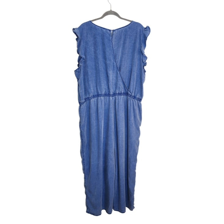 Old Navy Sleeveless Cropped Chambray Wide Leg Jumpsuit Size XXL