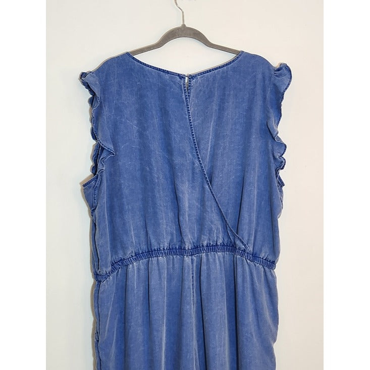 Old Navy Sleeveless Cropped Chambray Wide Leg Jumpsuit Size XXL