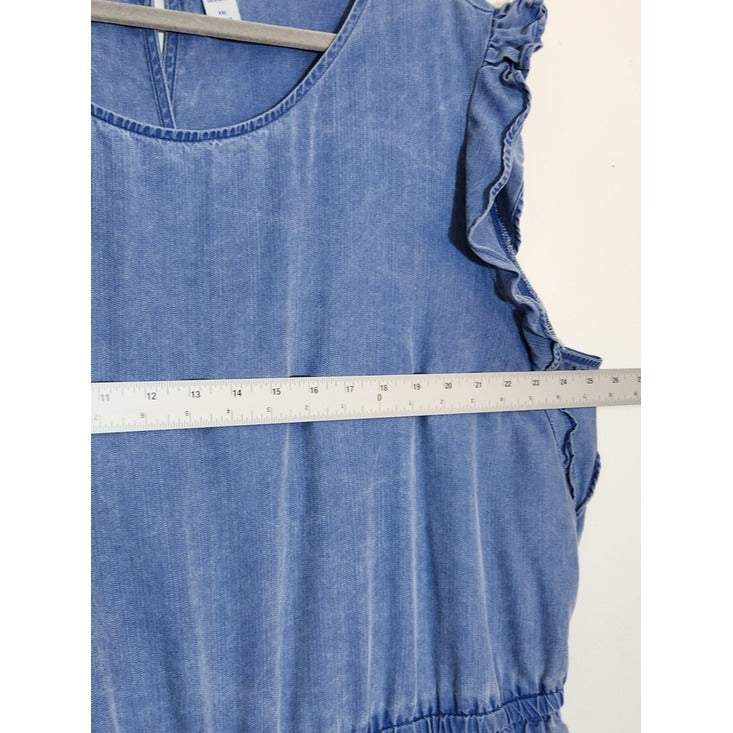 Old Navy Sleeveless Cropped Chambray Wide Leg Jumpsuit Size XXL