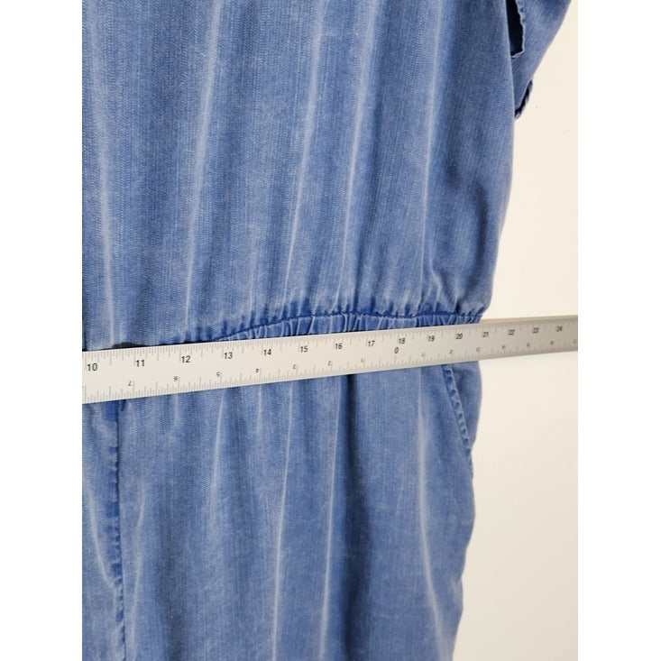 Old Navy Sleeveless Cropped Chambray Wide Leg Jumpsuit Size XXL