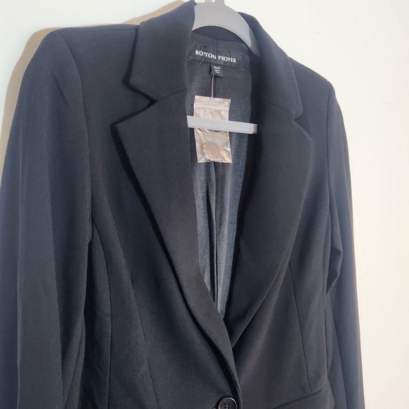 Boston Proper Classic Black Blazer Size 0 NWOT