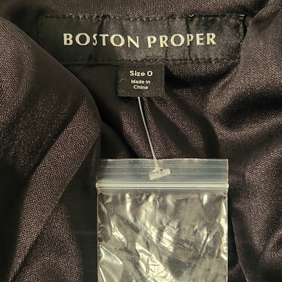 Boston Proper Classic Black Blazer Size 0 NWOT
