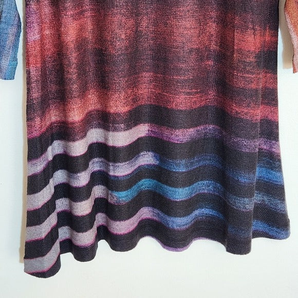 Nally & Millie Multi-Color Abstract Stripe Tunic Size Small NWT