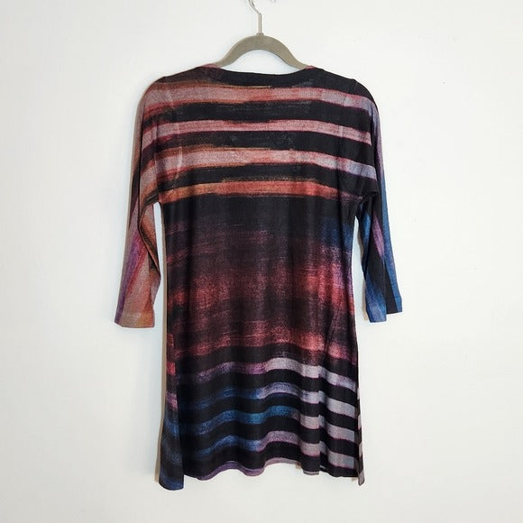 Nally & Millie Multi-Color Abstract Stripe Tunic Size Small NWT