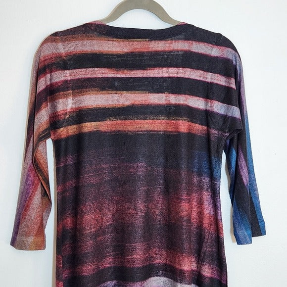 Nally & Millie Multi-Color Abstract Stripe Tunic Size Small NWT