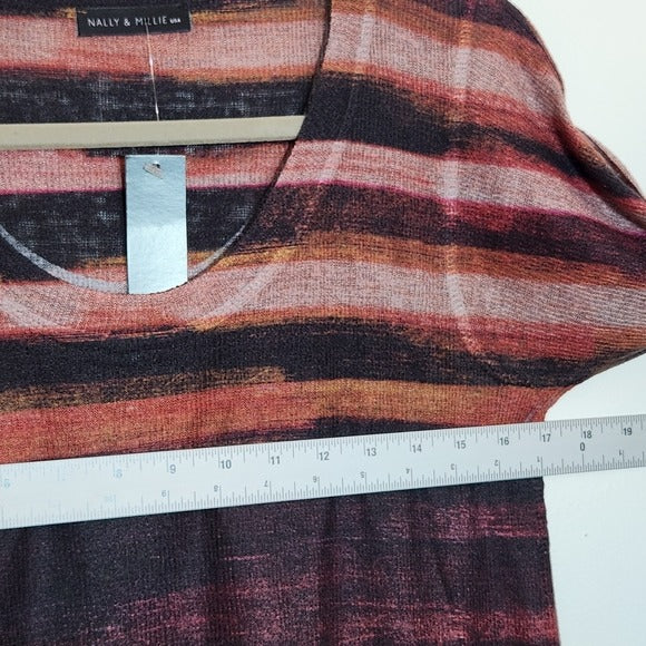 Nally & Millie Multi-Color Abstract Stripe Tunic Size Small NWT