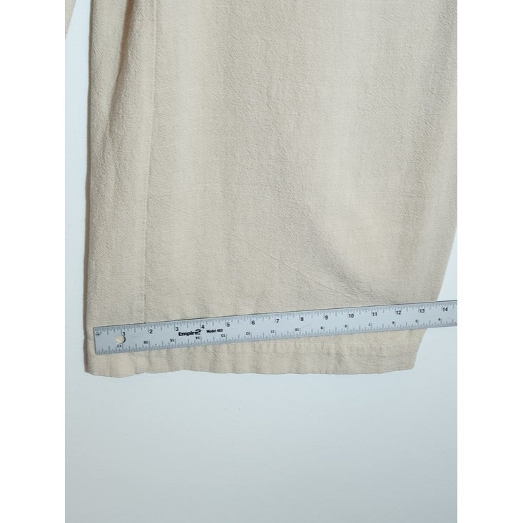 Anrabess Beige V-neck Wide Leg Jumpsuit Size Large