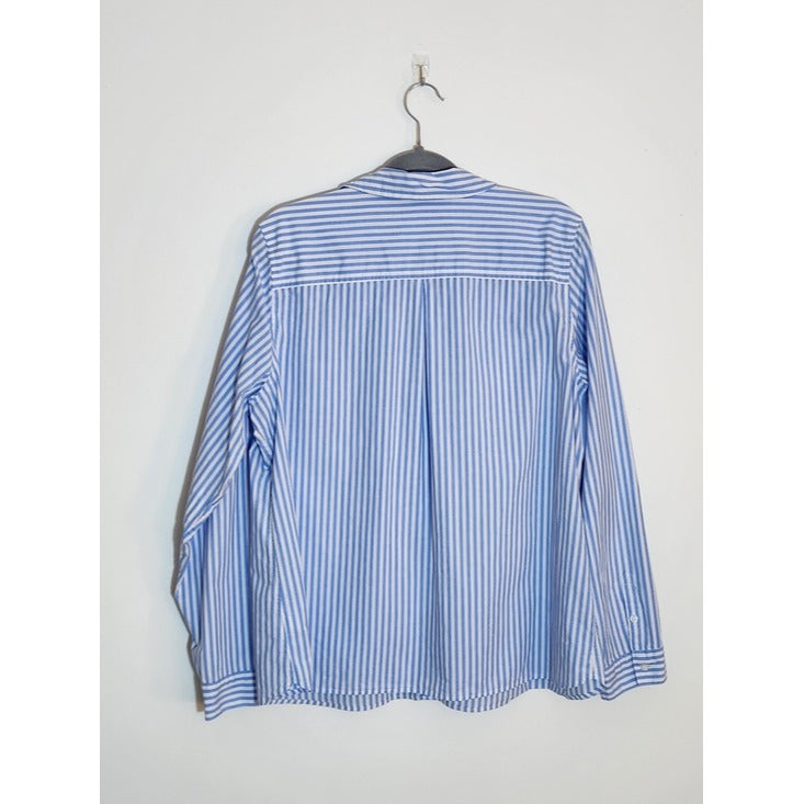 Croft & Barrow Blue and White Stripe Button Down Shirt Size XL