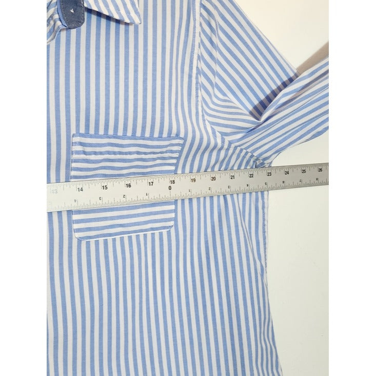 Croft & Barrow Blue and White Stripe Button Down Shirt Size XL