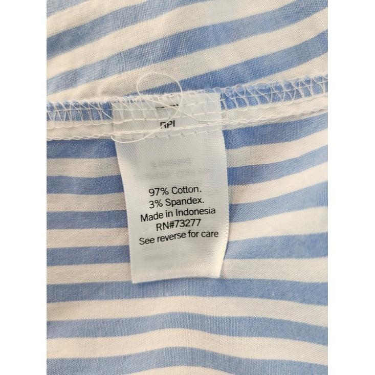 Croft & Barrow Blue and White Stripe Button Down Shirt Size XL