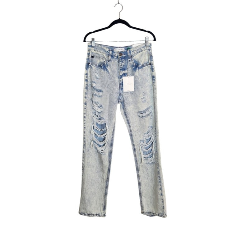 KanCan Light Wash Distressed 90s Boyfriend Jeans Size 5/26 NWT Flaw