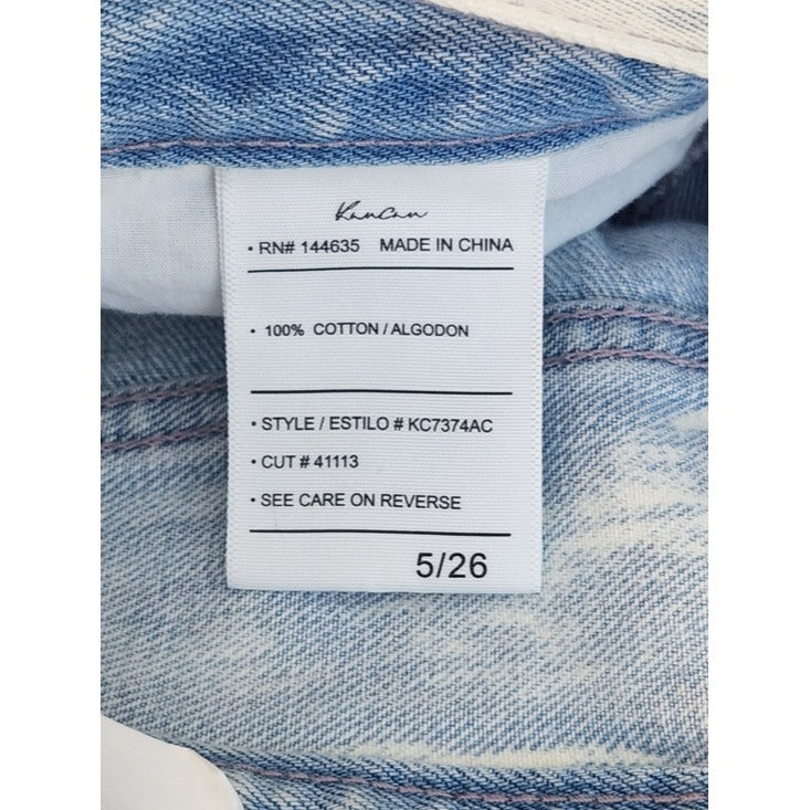 KanCan Light Wash Distressed 90s Boyfriend Jeans Size 5/26 NWT Flaw