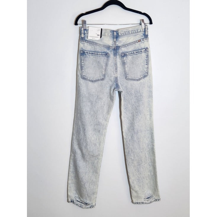 KanCan Light Wash Distressed 90s Boyfriend Jeans Size 5/26 NWT Flaw