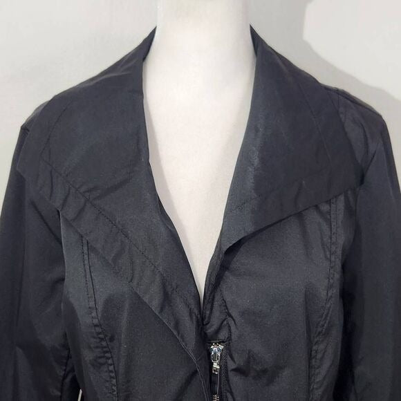 Chico's Black Moto Jacket Size Medium Black Zip-up Jacket