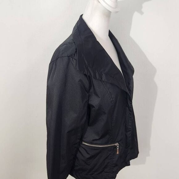 Chico's Black Moto Jacket Size Medium Black Zip-up Jacket